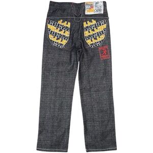 VTG Pelle Pelle Jeans Sz 10 Embroidered Hip Hop Skater Grunge Y2K 90s Streetwear